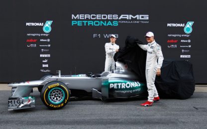 F1, svelata a Montmelò la nuova Mercedes W03