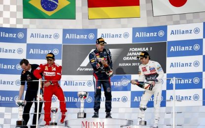 Gp Giappone: vince Vettel, Massa secondo. Alonso out al via
