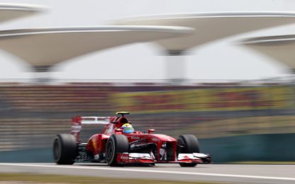 Gp Cina, seconde libere: fulmine Massa, Alonso terzo