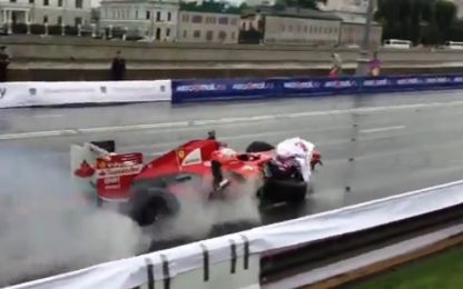 Ferrari, esordio con il botto per Kobayashi: F60 distrutta