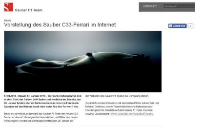 La Sauber sta arrivando: verrà presentata online la C33