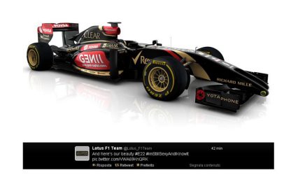 La Lotus corre sul web: E22 con la "faccia" di un tricheco