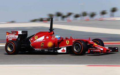 Test in Bahrain: Alonso secondo, Perez ancora super