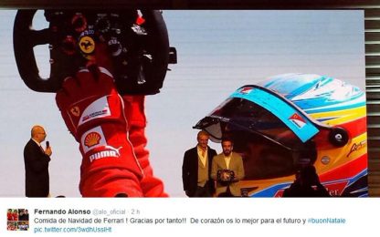Cena di Natale alla Ferrari. Alonso: "Grazie di tutto"