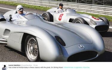 Hamilton-Moss, campioni a confronto. Sulla pista di Monza