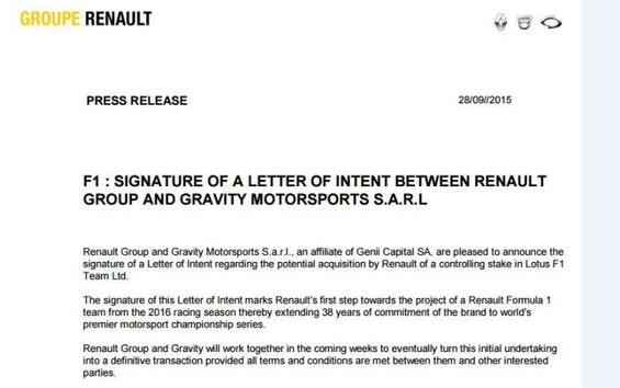 Renault, lettera d'intenti per comprare la Lotus | Sky Sport