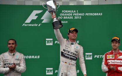 Strapotere Mercedes: Rosberg vince davanti ad Hamilton. Vettel è 3°