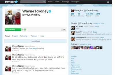 Rooney su Twitter: "Ho fatto un trapianto di capelli"