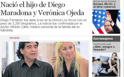 Maradona di nuovo papà: è nato Diego Fernando