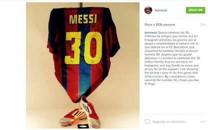 Messi, 30 milioni di followers su Instagram. Ma comanda sempre Ronaldo