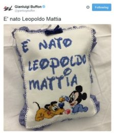 Buffon prepara la culla: "E' nato Leopoldo Mattia"