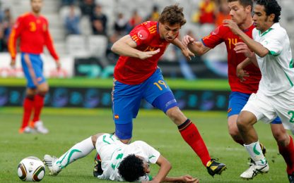 La Spagna fatica ma vince: 3-2 all'Arabia, decide Llorente