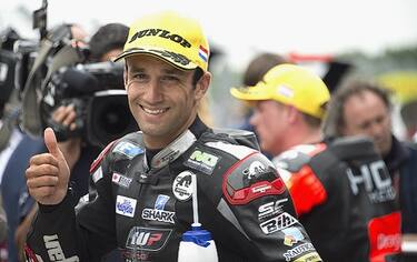 ASSEN, NETHERLANDS - JUNE 26: Johann Zarco of French and AJO Motorsport celebrates the Moto2 pole position during the MotoGP Netherlands - Qualifying at TT Assen Circuit on June 26, 2015 in Assen, Netherlands. (Photo by Mirco Lazzari gp/Getty Images)