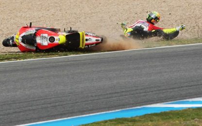 MotoGp: Rossi, giornata nera a Jerez. Caduta e 12.o posto