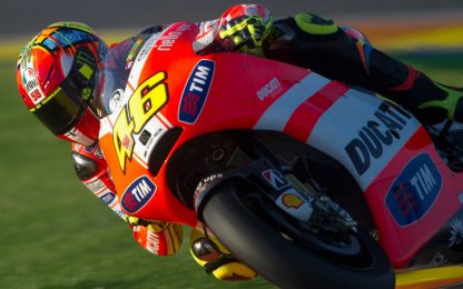 Test Valencia, Rossi prova la Ducati 2012: "Un buon inizio"