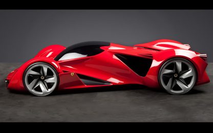 E' una Ferrari, sembra la Batmobile: ecco come sarà la Rossa nel 2040