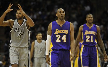 San Antonio si arrende ai Lakers. Kobe, record rinviato