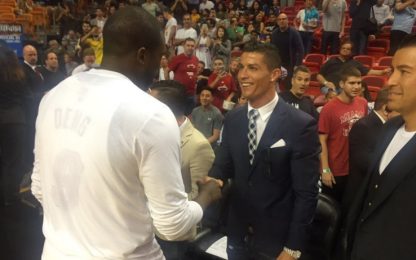 Serata di relax per Cristiano Ronaldo, a Miami per gli Heat
