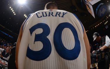 OAKLAND, CA - APRIL 3: A shot of the jersey belonging to Stephen Curry #30 of the Golden State Warriors after the game against the Portland Trail Blazers on April 3, 2016 at Oracle Arena in Oakland, California. NOTE TO USER: User expressly acknowledges and agrees that, by downloading and or using this photograph, user is consenting to the terms and conditions of Getty Images License Agreement. Mandatory Copyright Notice: Copyright 2016 NBAE (Photo by Noah Graham/NBAE via Getty Images)