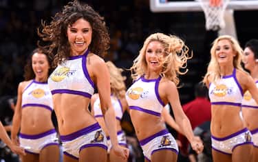 Ontario, CA - OCTOBER 9:  Los Angeles Lakers dance team perform during a preseason game against the Denver Nuggets on October 9, 2016 at Citizens Business Bank Arena in Ontario, California. NOTE TO USER: User expressly acknowledges and agrees that, by downloading and/or using this Photograph, user is consenting to the terms and conditions of the Getty Images License Agreement. Mandatory Copyright Notice: Copyright 2016 NBAE (Photo by Juan Ocampo/NBAE via Getty Images)