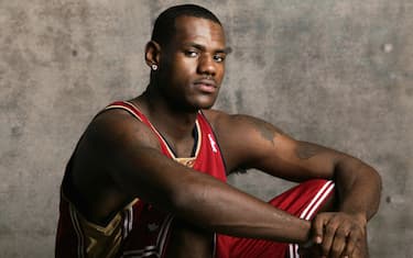 CLEVELAND - AUGUST 1: LeBron James #23 of the Cleveland Cavaliers poses for a portrait on August 1, 2003 in Cleveland, Ohio. NOTE TO USER: User expressly acknowledges that, by downloading and or using this photograph, User is consenting to the terms and conditions of the Getty Images License agreement. (Photo by Chris Covatta/NBAE via Getty Images)