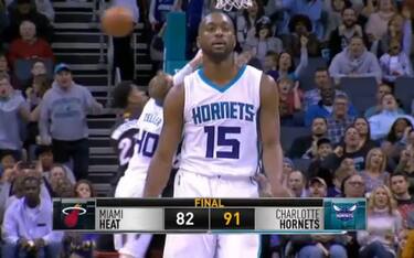 NBA, Kemba Walker esulta ma la palla non entra