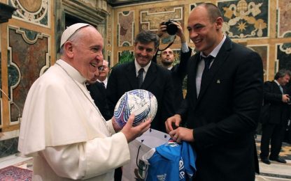 Italia e Argentina, visita al Papa: "Rugby sport simpatico"