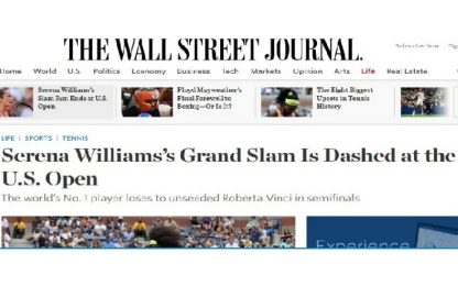 La stampa americana celebra l'azzurra che ha distrutto il sogno della Williams: "Veni, vidi, Vinci"