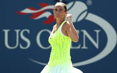 NEW YORK, NY - SEPTEMBER 04:  Roberta Vinci of Italy reacts against Lesia Tsurenko of the Ukraine during her fourth round Women's Singles match on Day Seven of the 2016 US Open at the USTA Billie Jean King National Tennis Center on September 4, 2016 in the Flushing neighborhood of the Queens borough of New York City.  (Photo by Elsa/Getty Images)