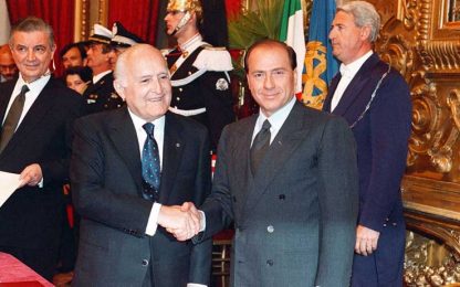 Scalfaro e Berlusconi, avversari in un "duetto" senza tregue