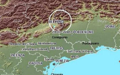 Terremoti, scossa di magnitudo 4.5 nelle Prealpi Venete