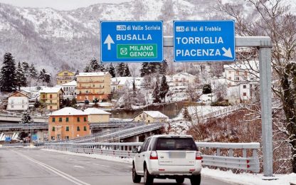 Maltempo: 800 km di autostrade sotto la neve