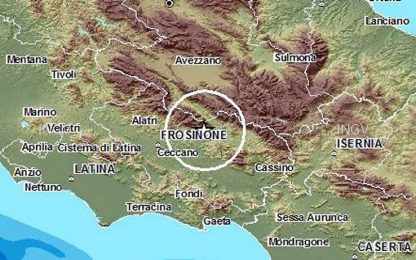 Forte scossa di terremoto in provincia di Frosinone