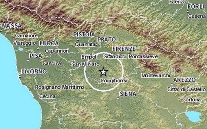 Terremoto, serie di scosse nella notte tra Firenze e Siena