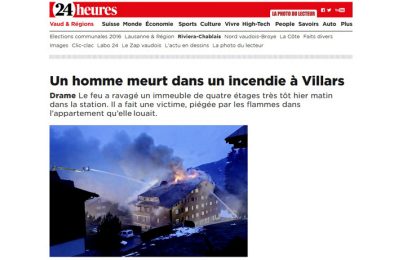 Svizzera, incendio in uno chalet: muore un ragazzo italiano