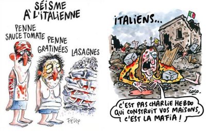 Sisma, polemica per vignetta Charlie Hebdo. Parigi: non ci rappresenta