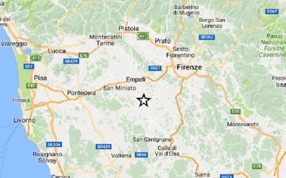 Terremoto, scossa di magnitudo 3.9 in provincia di Firenze
