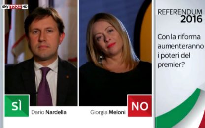 Referendum sì o no, il confronto Meloni-Nardella, VIDEO