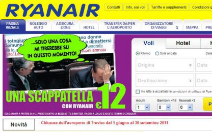 La Ryanair si "diverte" con le scappatelle di Berlusconi