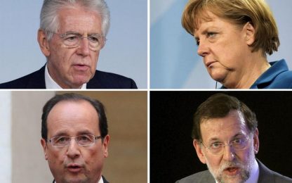 Crisi, da Hollande e Merkel pieno appoggio a Monti