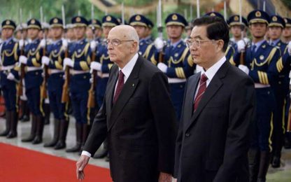 Napolitano a Pechino invoca il rispetto per i diritti umani