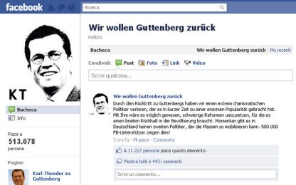 Per Guttenberg si mobilita il popolo di Facebook