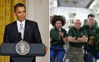 Obama chiama gli astronauti nello spazio