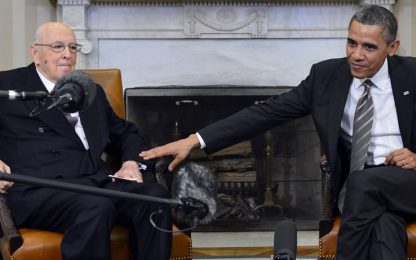 Napolitano da Obama: "Fiduciosi sul futuro dell'Italia"