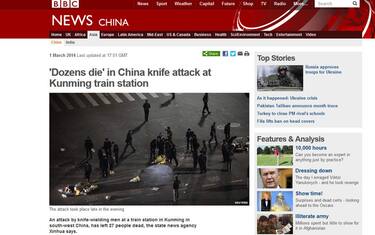 Cina: massacro nella metropolitana, 27 uccisi a coltellate