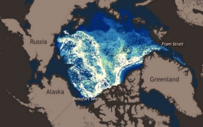 Artico, l'animazione che mostra la scomparsa dei ghiacci