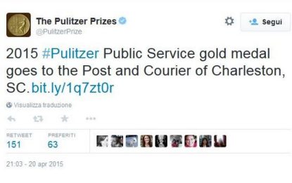 Pulitzer: premiato giornale locale del South Carolina