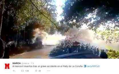 La Coruña, auto sul pubblico durante un rally: almeno 6 morti
