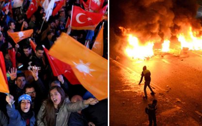 Turchia, Erdogan ha la maggioranza assoluta. Scontri polizia-curdi