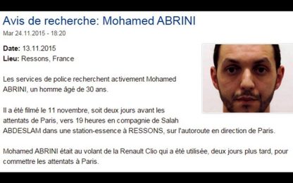 Attentati Parigi, mandato d'arresto anche per Mohamed Abrini
